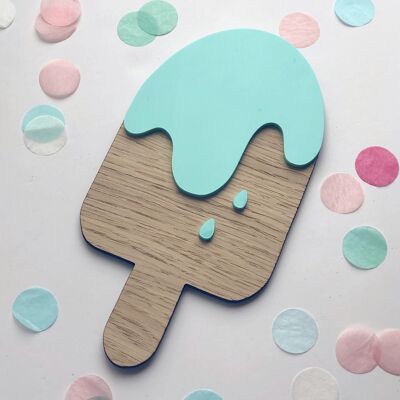 Ice Lolly Wooden Decoration - Mint Green