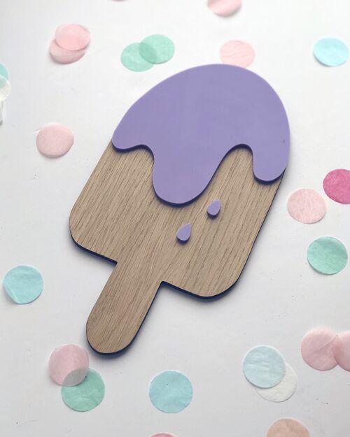 Ice Lolly Wooden Decoration - Lilac