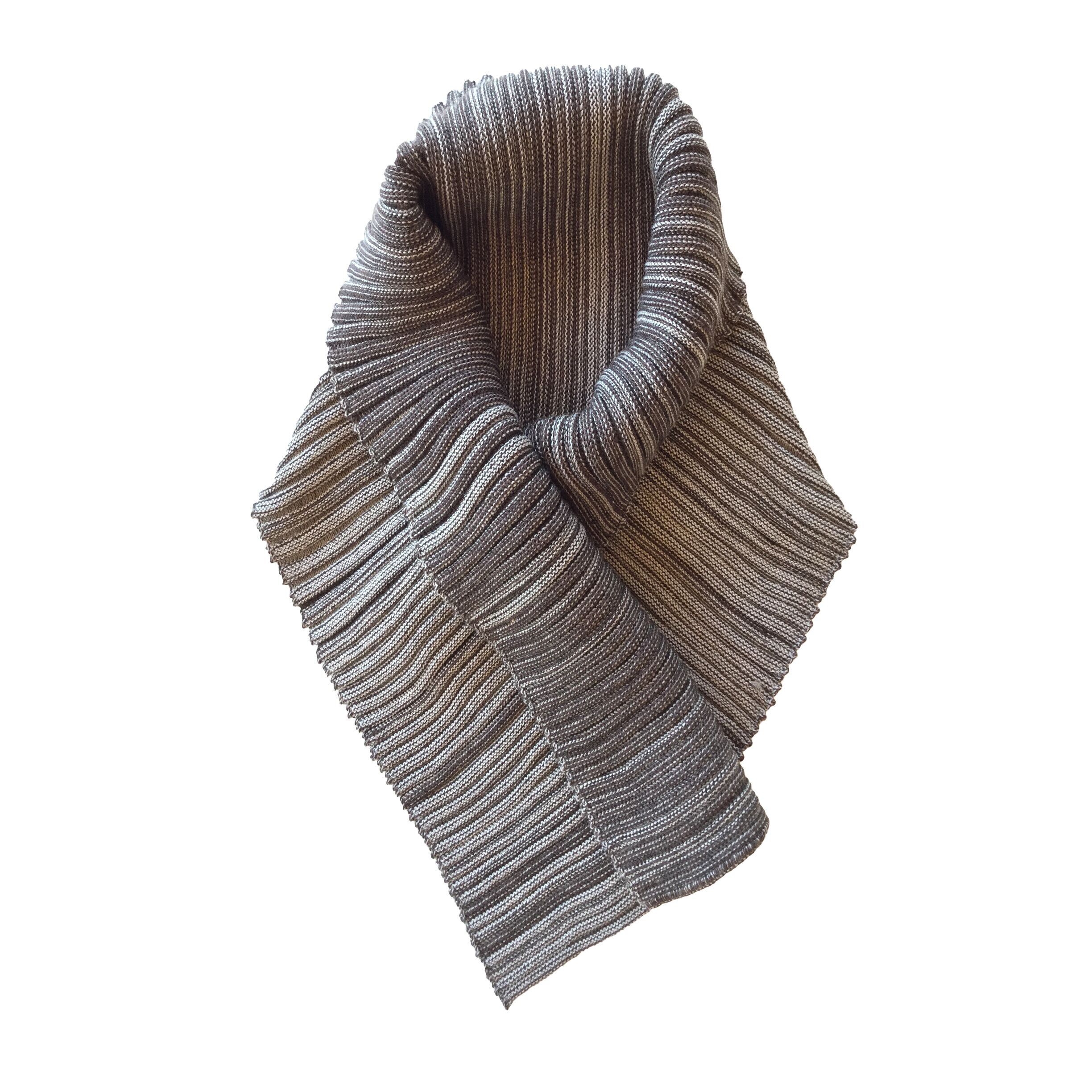 Schal Rippe braun/grau