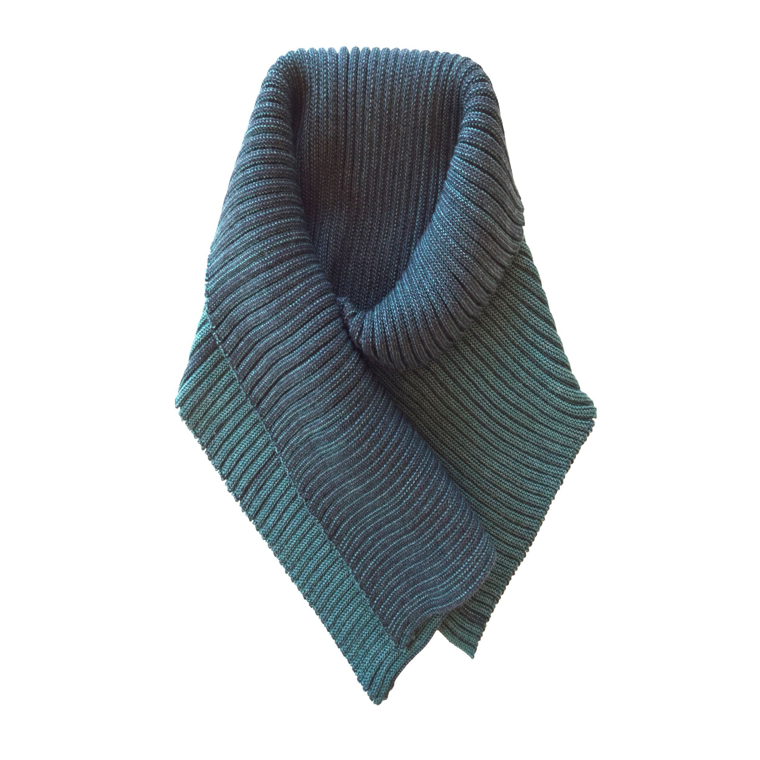 Schal Rippe gruenpetrol/anthrazit