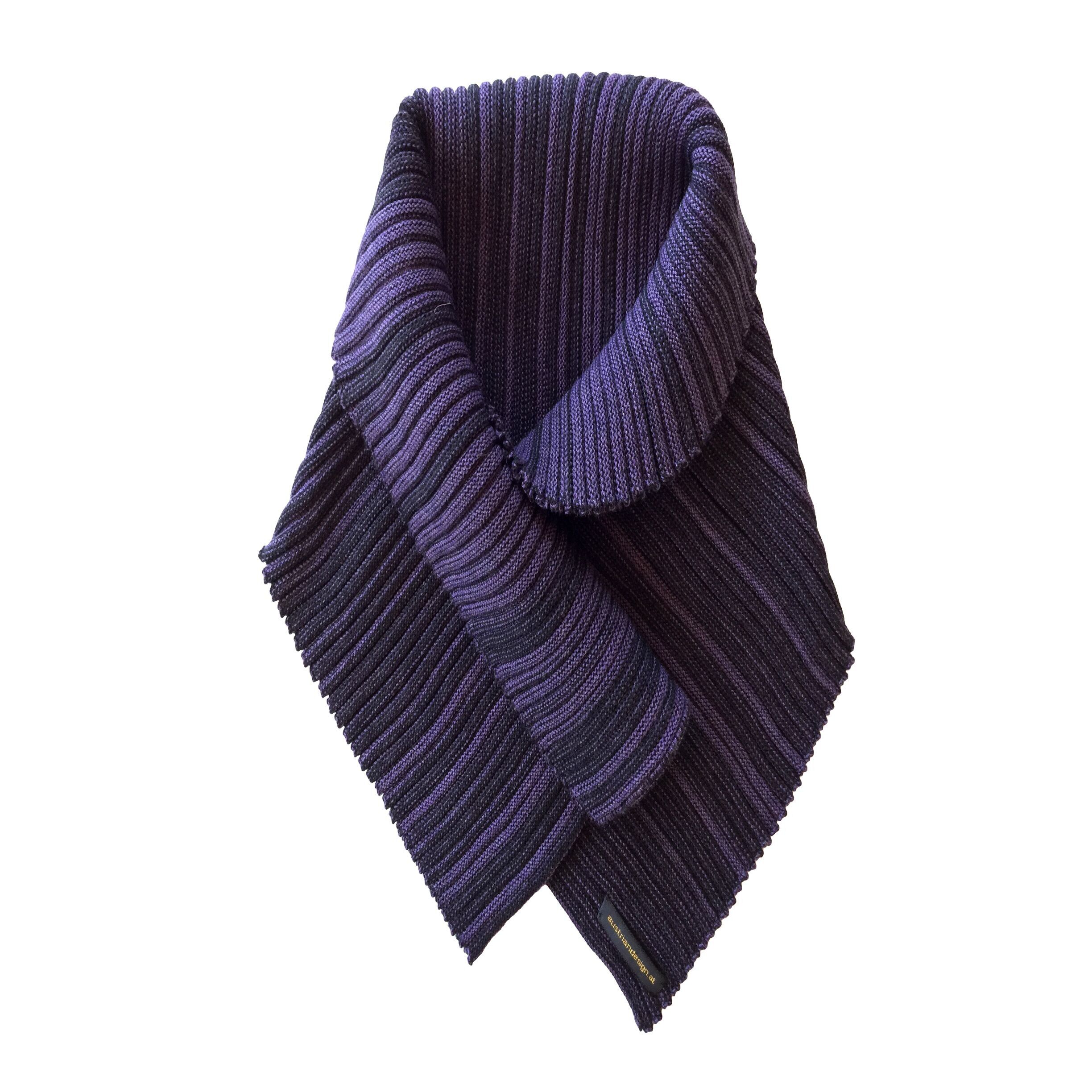 Schal Rippe violett/anthrazit