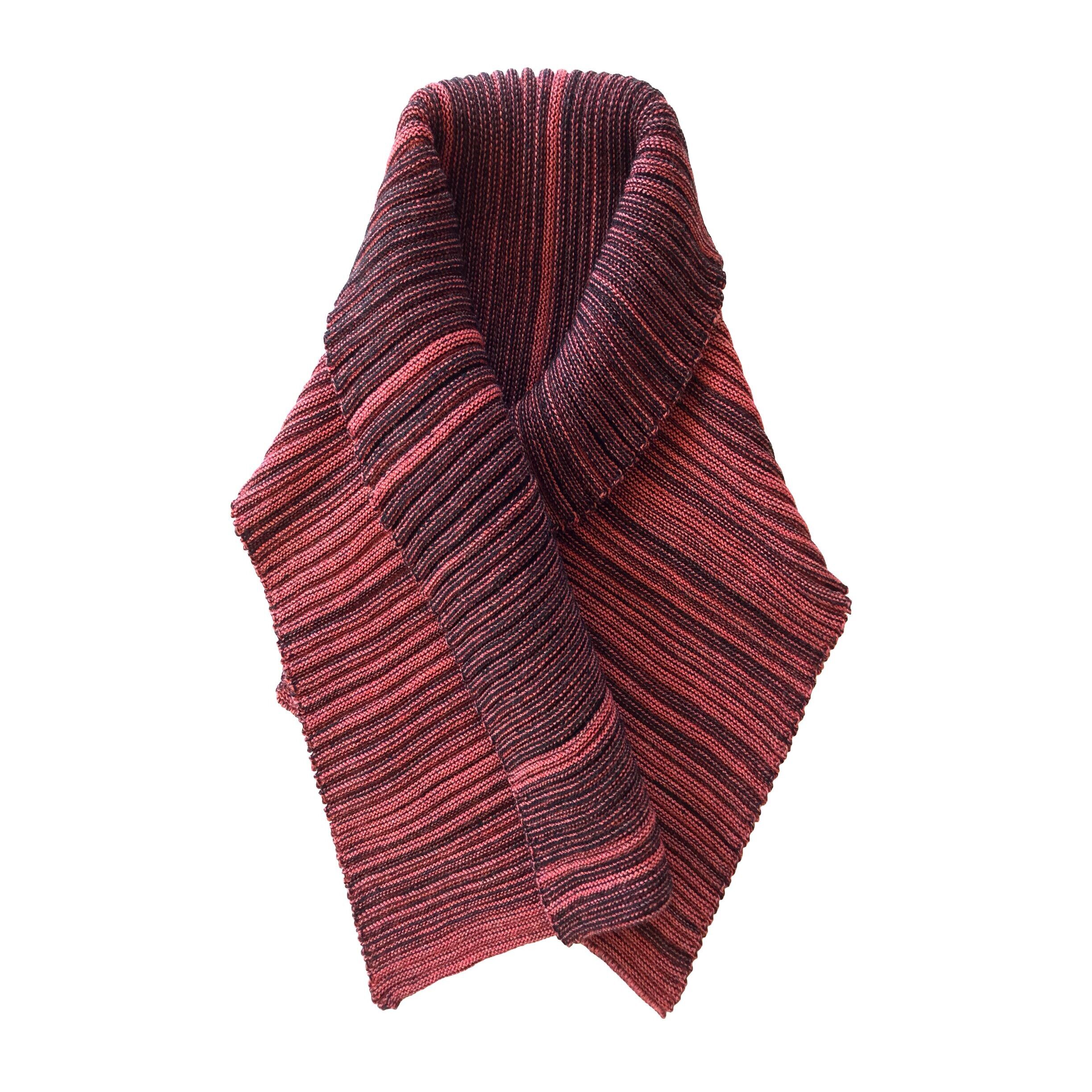 Schal Rippe zinnoberrot/anthrazit