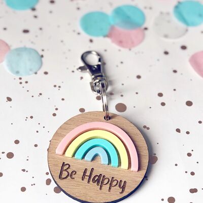 Rainbow Key Ring - pastel