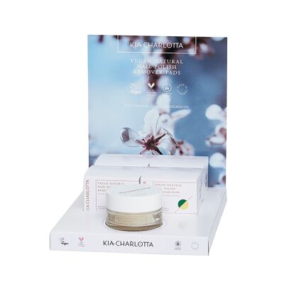 Sales display nail polish remover pads eucalyptus & lemongrass
