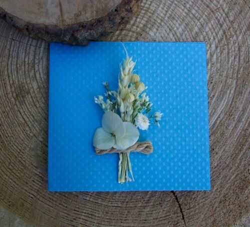 Carte postale fleurie – bleue