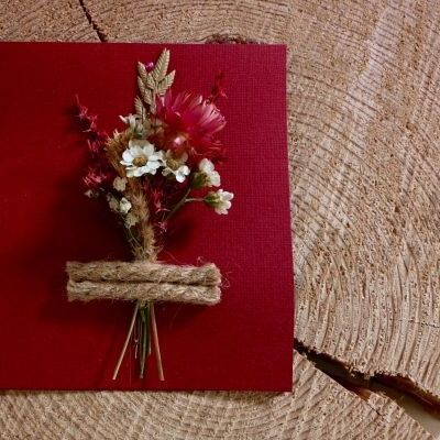 Carte postale fleurie – fuchsia