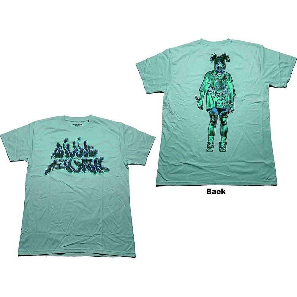 Billie Eilish T Shirt - Neon Logo Billie Back