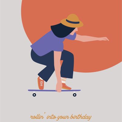 Carte de voeux Rollin' into your birthday