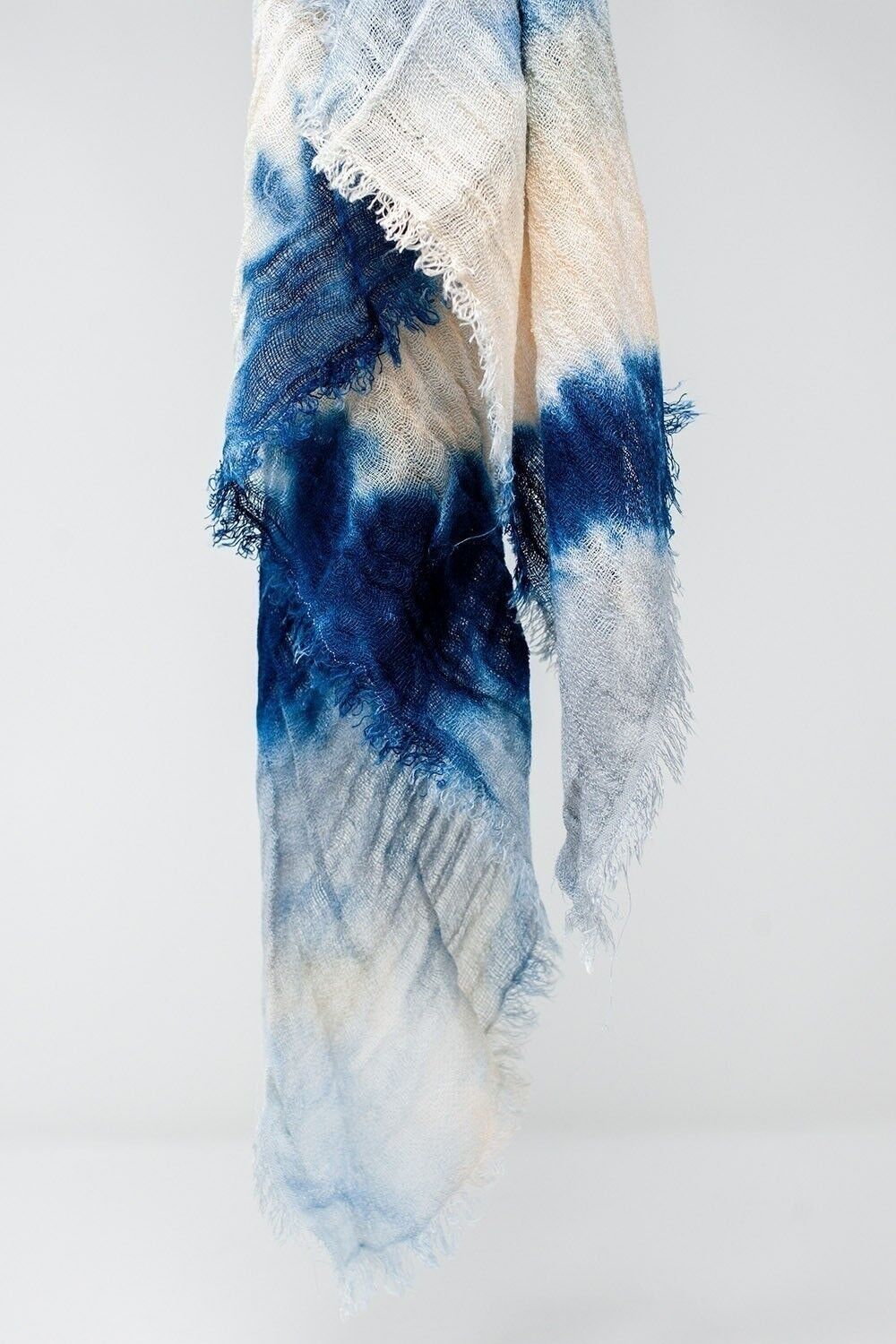 Sciarpa in lavaggio tie dye blu