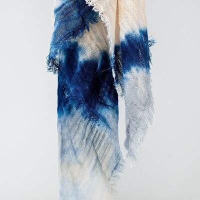 Bufanda con lavado azul tie dye