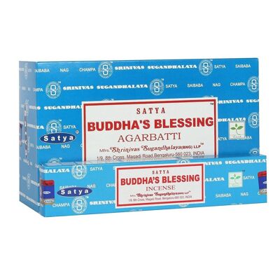 12 confezioni di bastoncini di incenso Buddha's Blessing di Satya