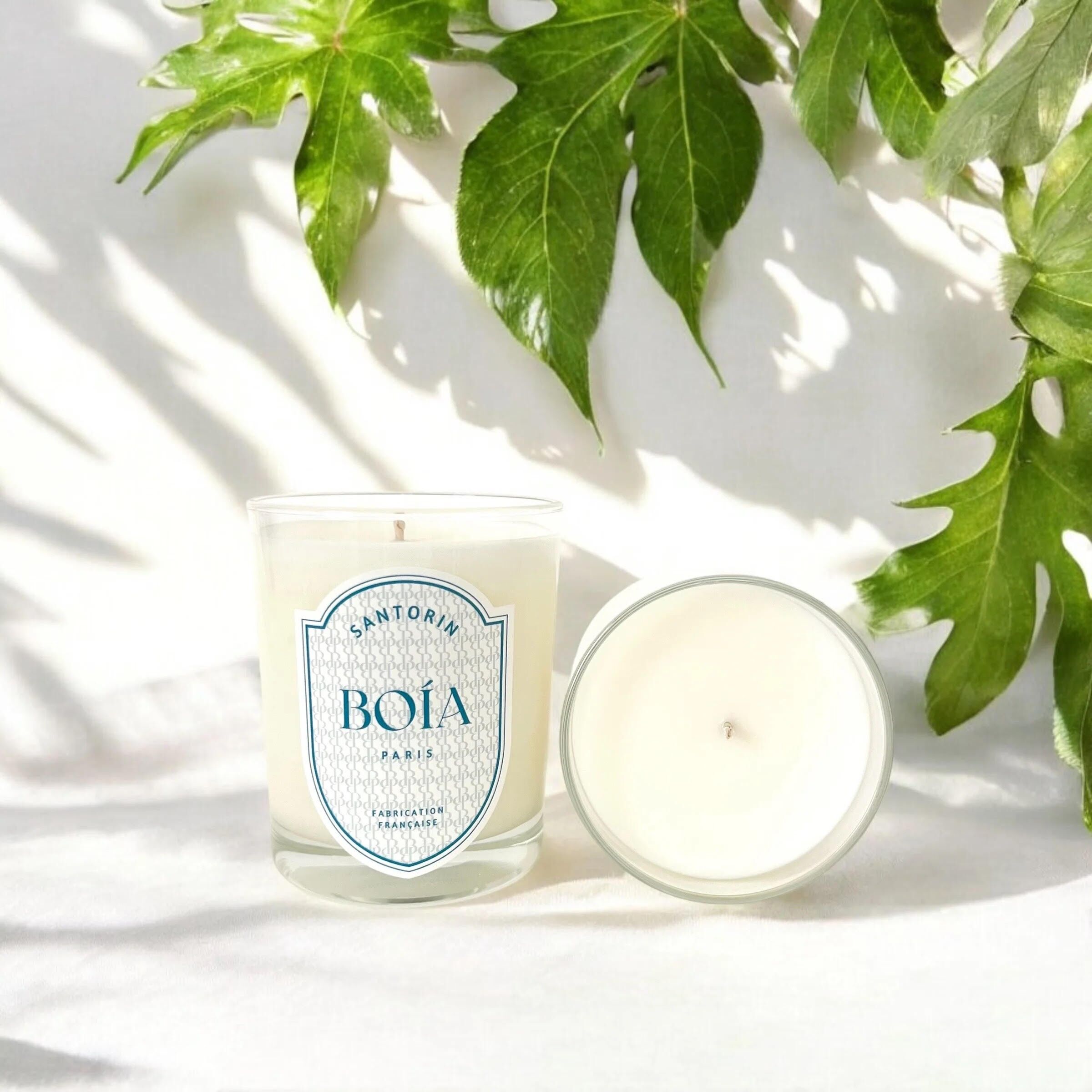 Natural wax candle with Santorini fragrance (190g)
