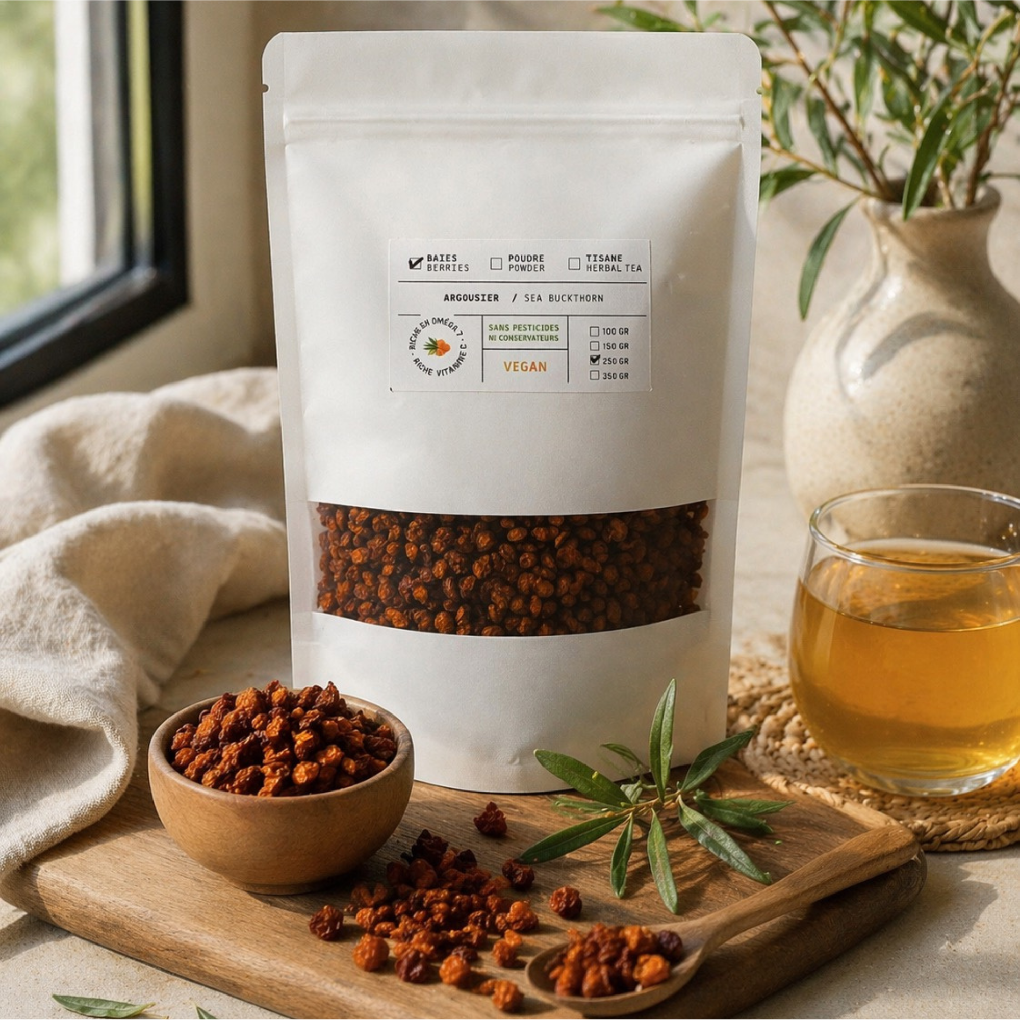 Sea Buckthorn Berries – Antioxidant & Vitality Superfruit 250g - Biokhaan