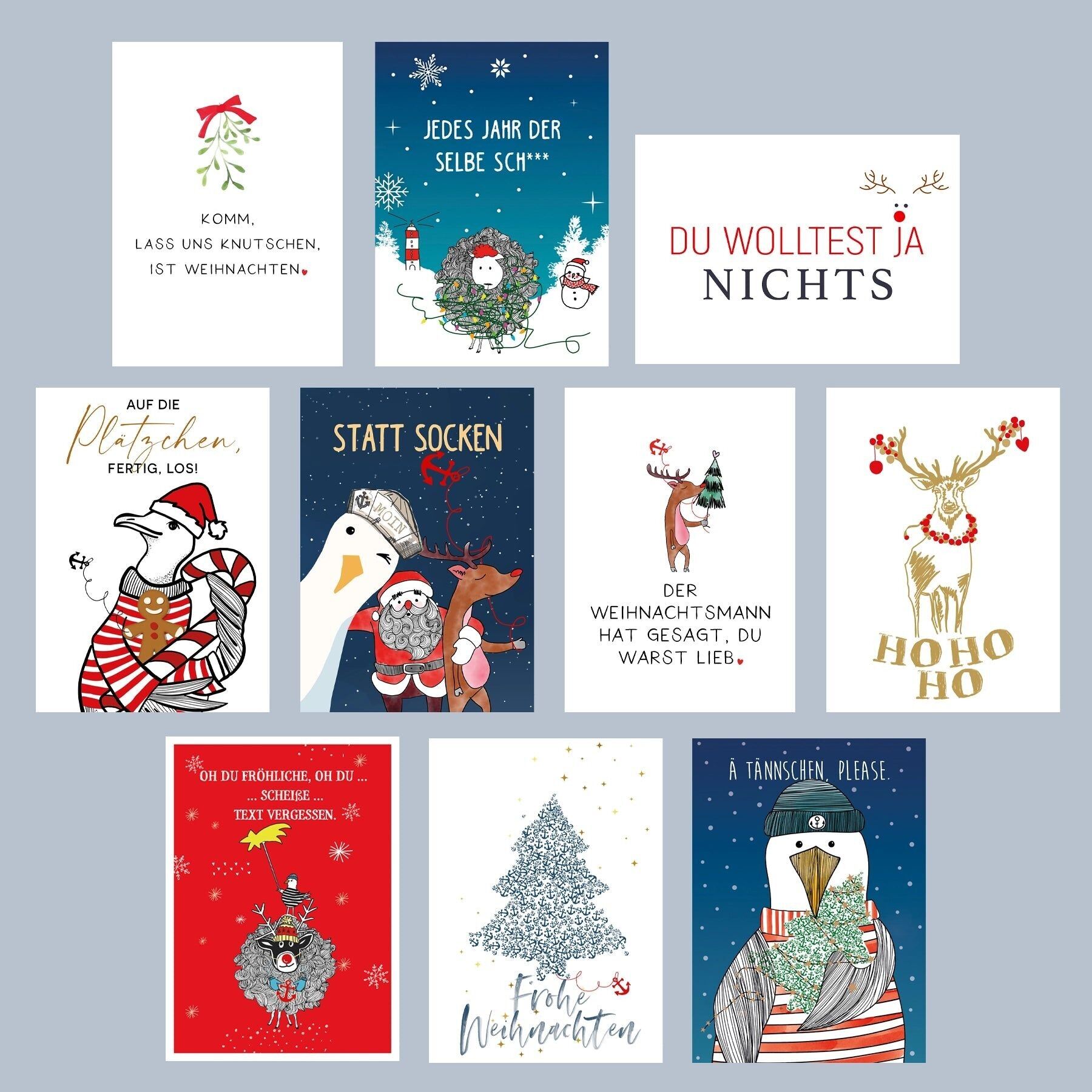 AUGURI DI NATALE CON IL SET 10 “CARTOLINE DI NATALE”.