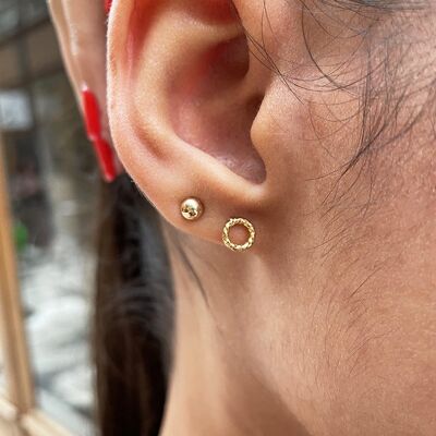 Mini orecchini rotondi Placcati in oro