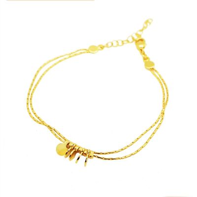 Pulsera de doble brillo chapada en oro