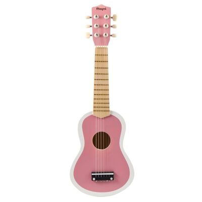 Pink and white guitar - Guitar with 6 strings