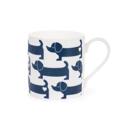 Porcelain mug dachshund / blue