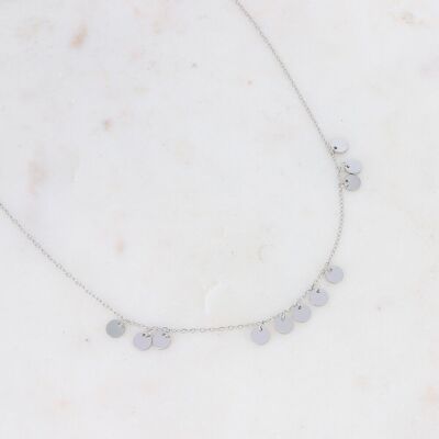 Loman necklace - round rhodium