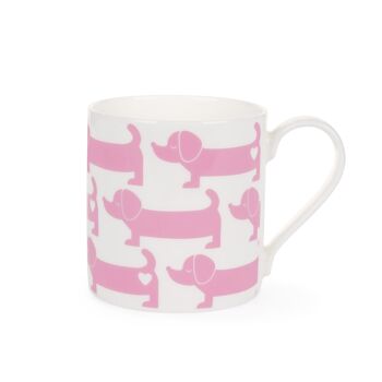 Mug en porcelaine teckel / rose 1