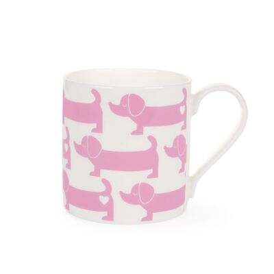 Porcelain mug dachshund / pink