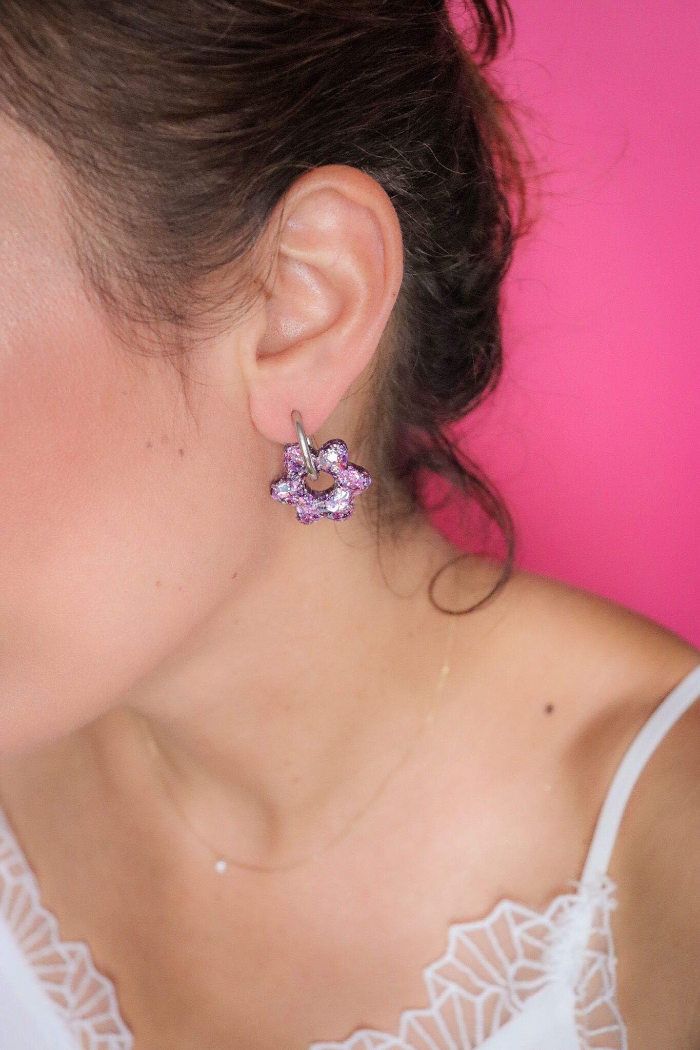 Boucles d'oreilles Isabelle L Violine Argent