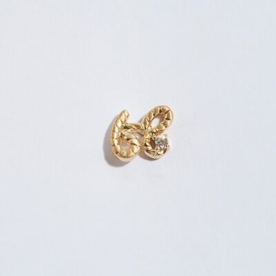 Magnifique boucle d'oreille à tige en or avec sténographie