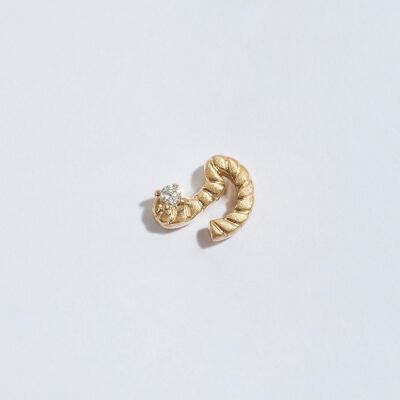 Boucles d'oreilles à tige en sténographie dorée Courage