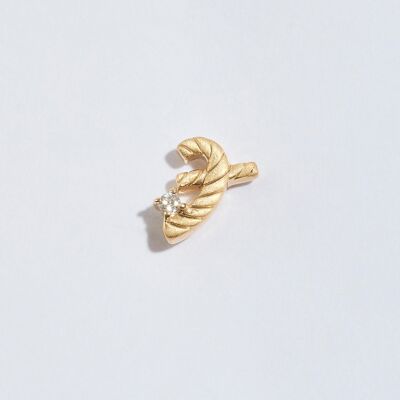 Grande boucle d'oreille à sténographie en or