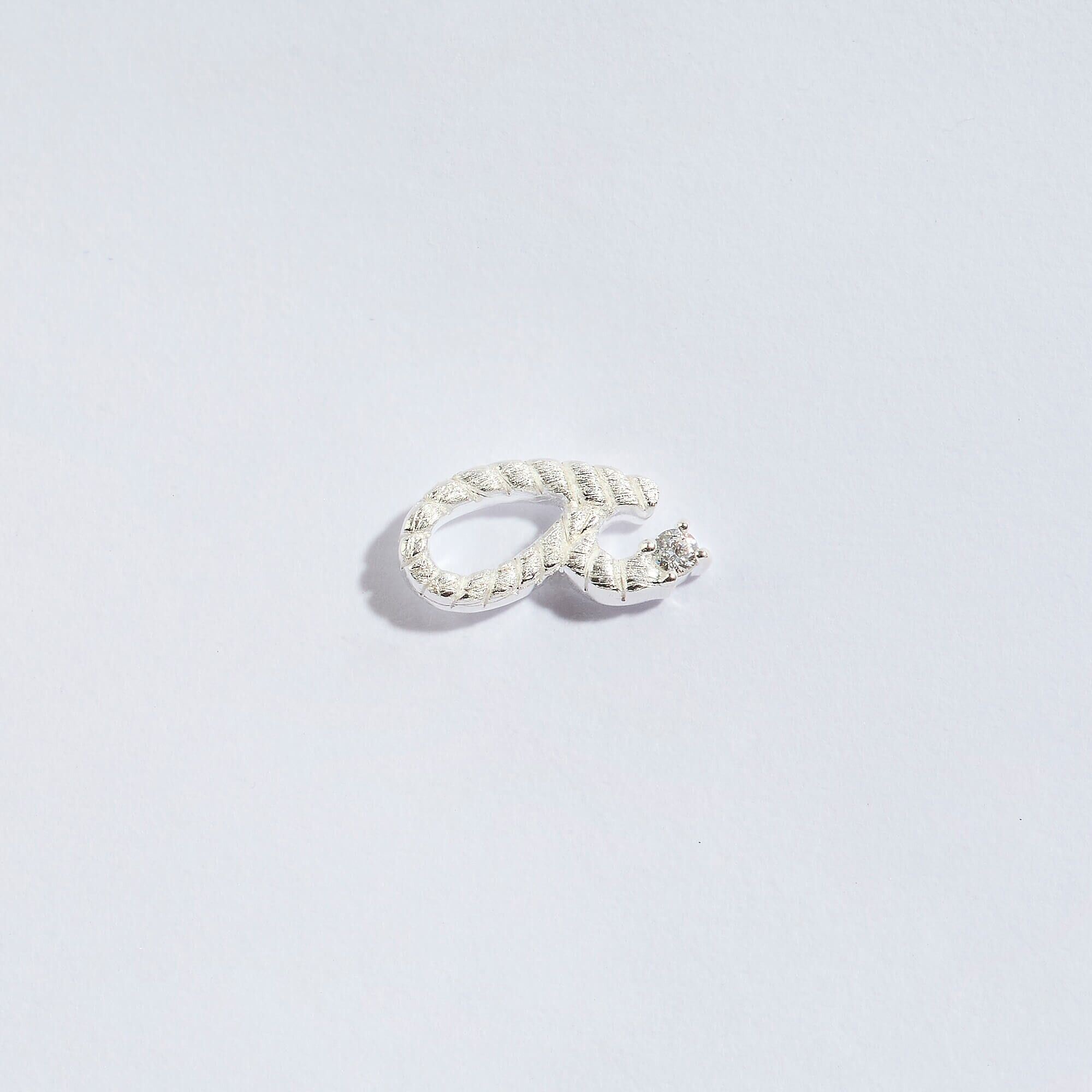 Orecchini a bottone in argento con scritta Fuck