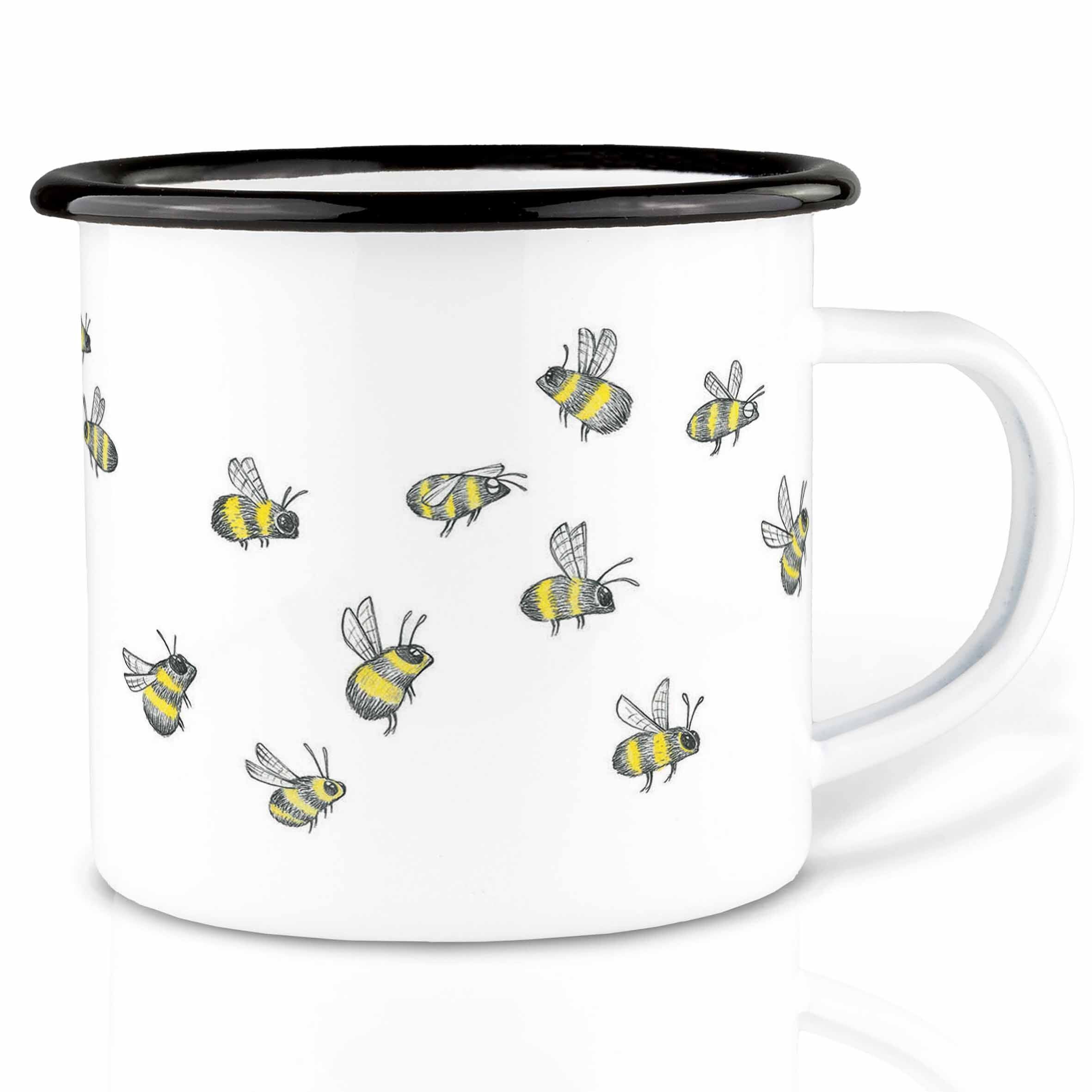 Emailletasse – Bienenschwarm