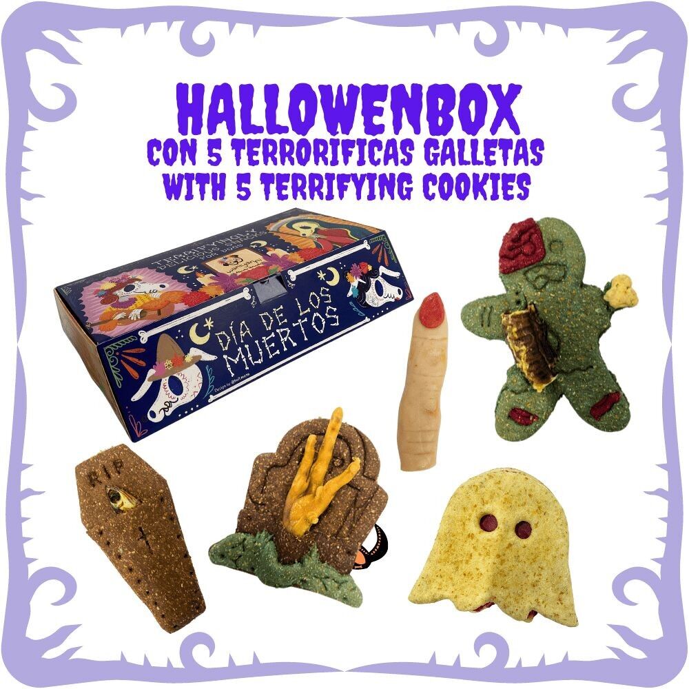 HALLOWEEN BOX WITH 5 TERRIFYING COOKIES FOR DOGS AND CATS / Halloween box 5 cookies for dogs and cats