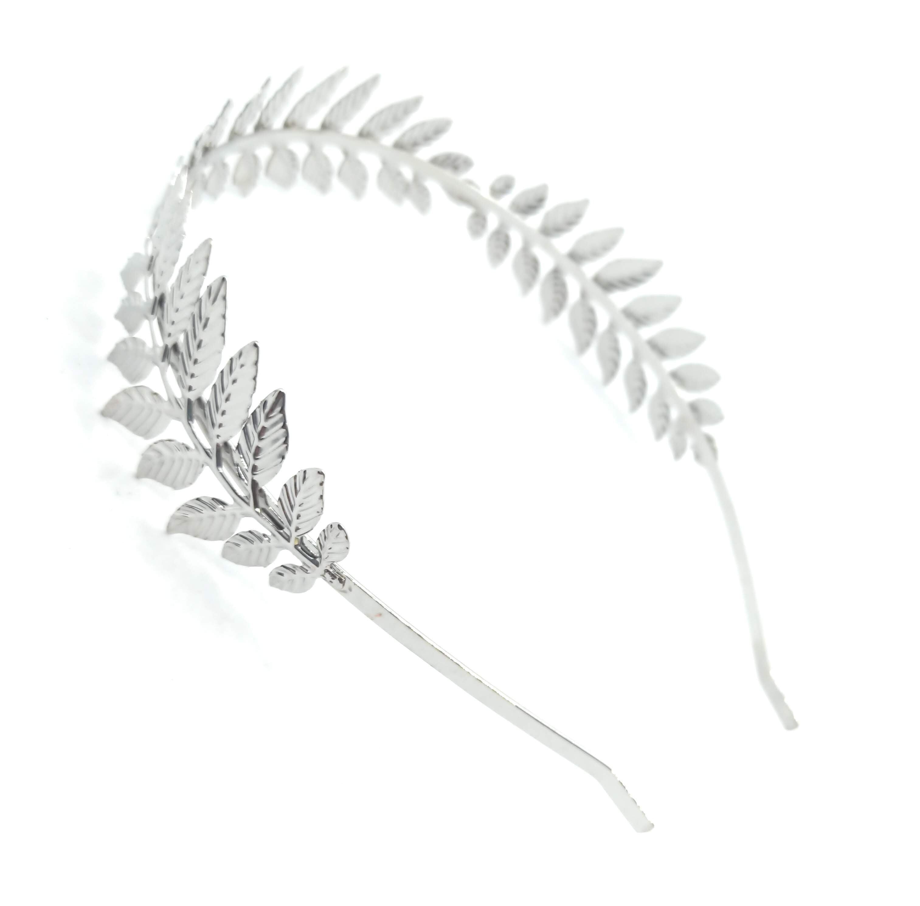 Fascia Capelli Argento Foglie Argento