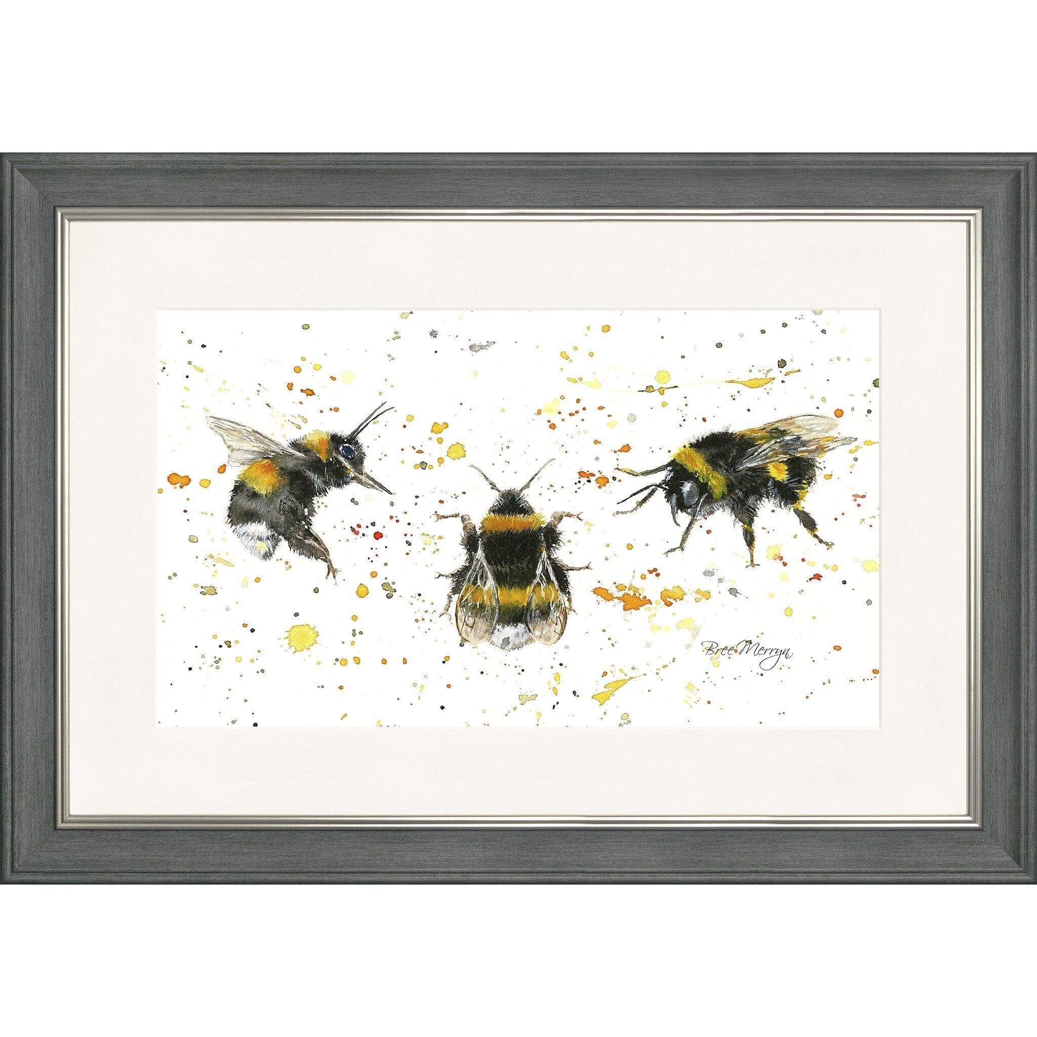 Rechteckiger gerahmter Druck „Bee Happy“