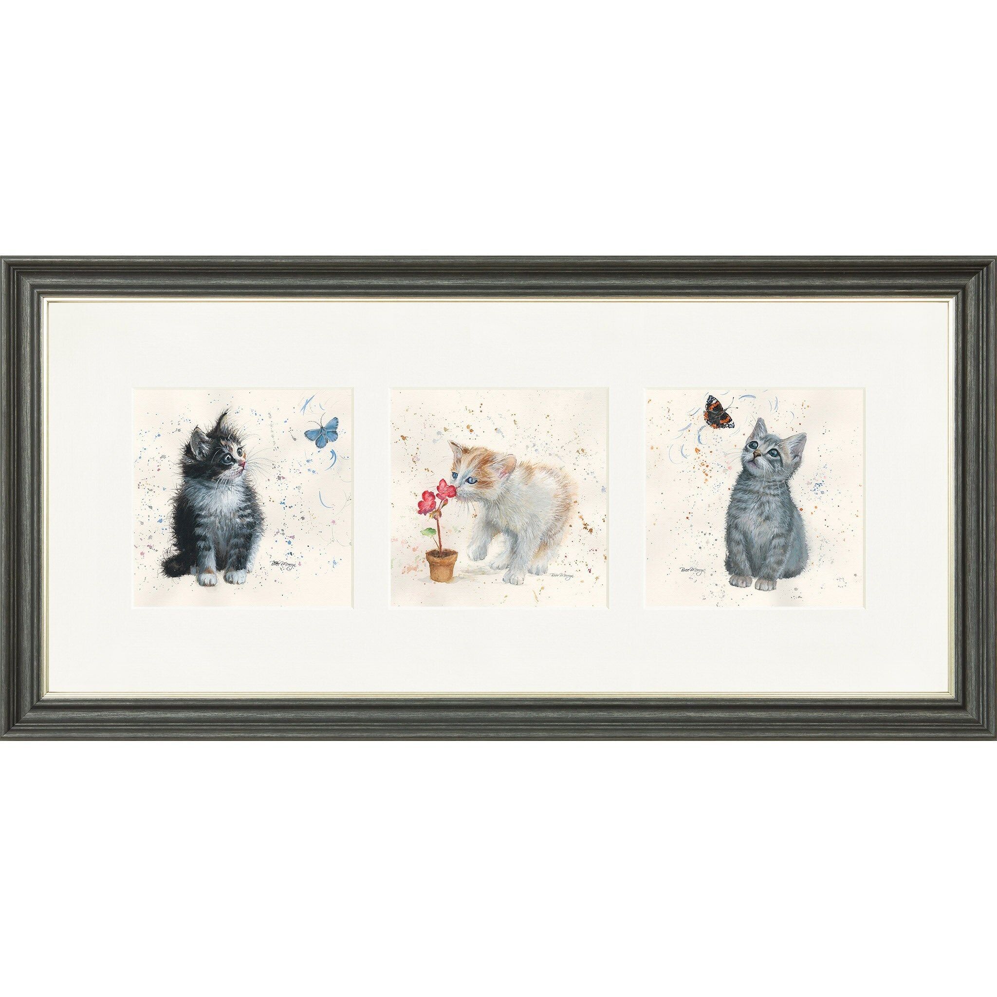 Stampa incorniciata del trittico The Kittens