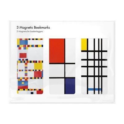 Set of 3, Magnetic bookmark Mondrian