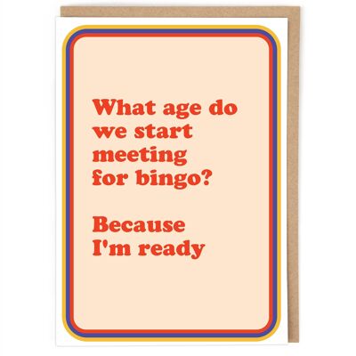 Carte d'anniversaire de bingo