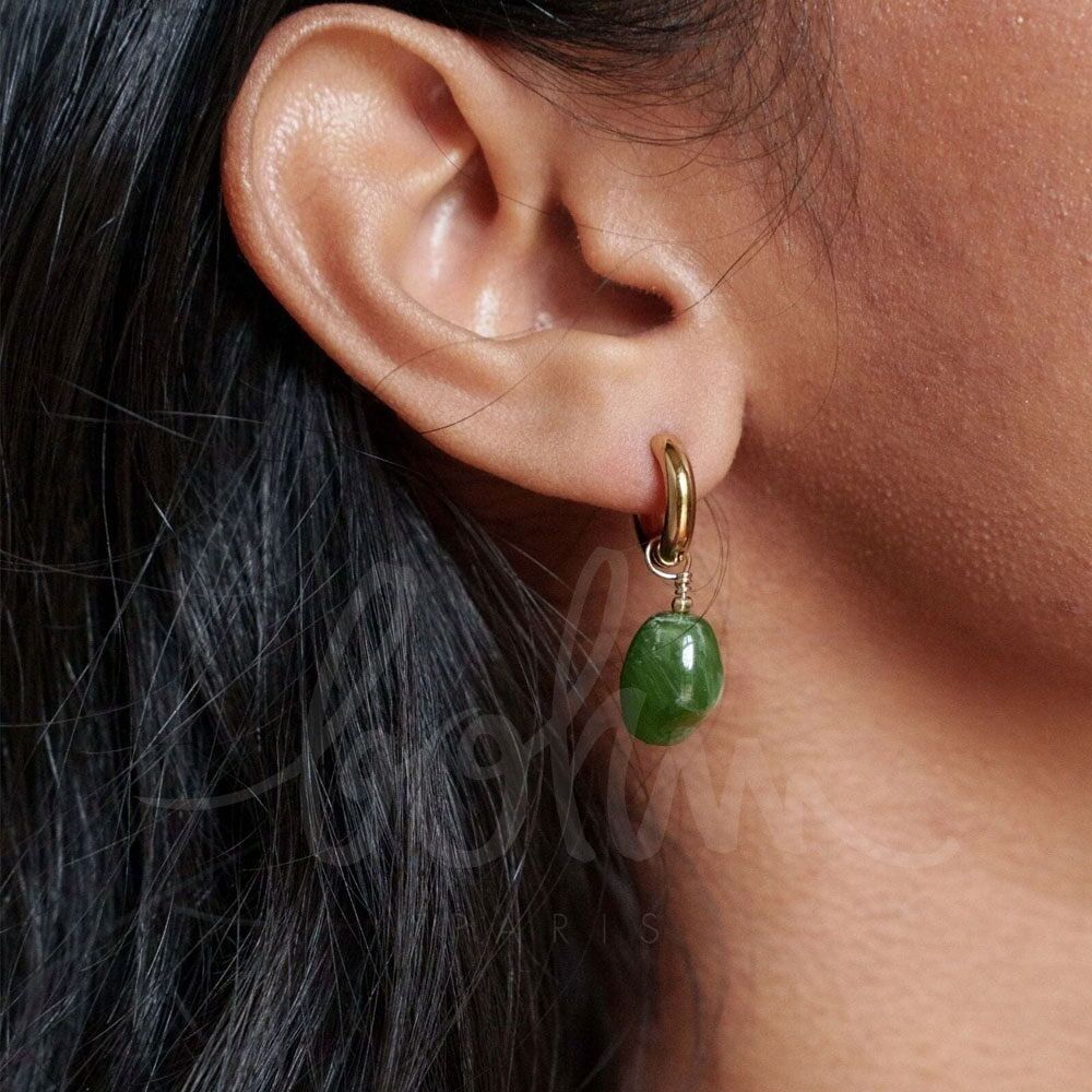 Sixtinische Creolen – farbige Harzperle