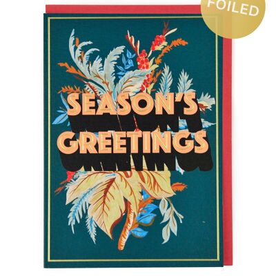 Tarjeta de Navidad de saludos de temporada