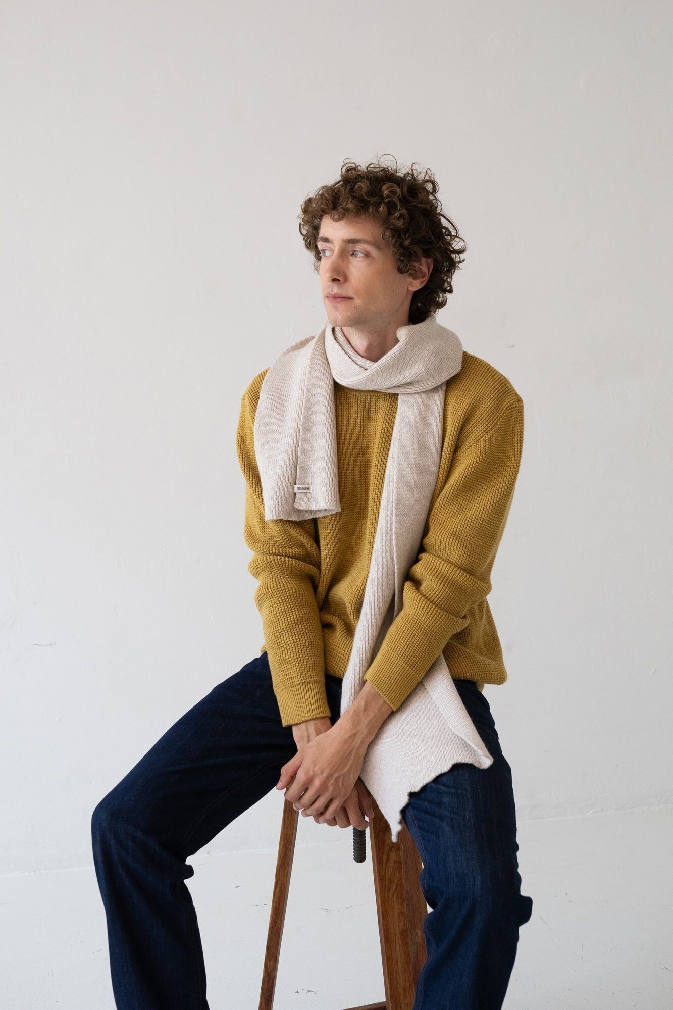 Sciarpa Tayo in lana grossa bianca