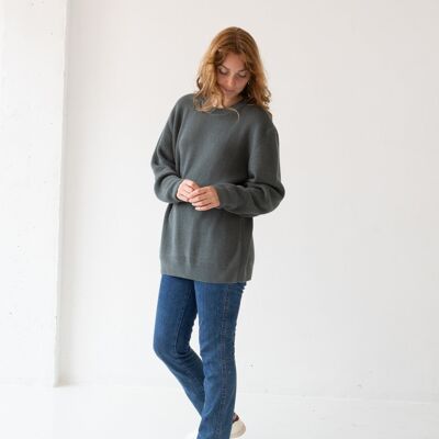 Maglione Tam unisex in cotone organico in blu ortensia