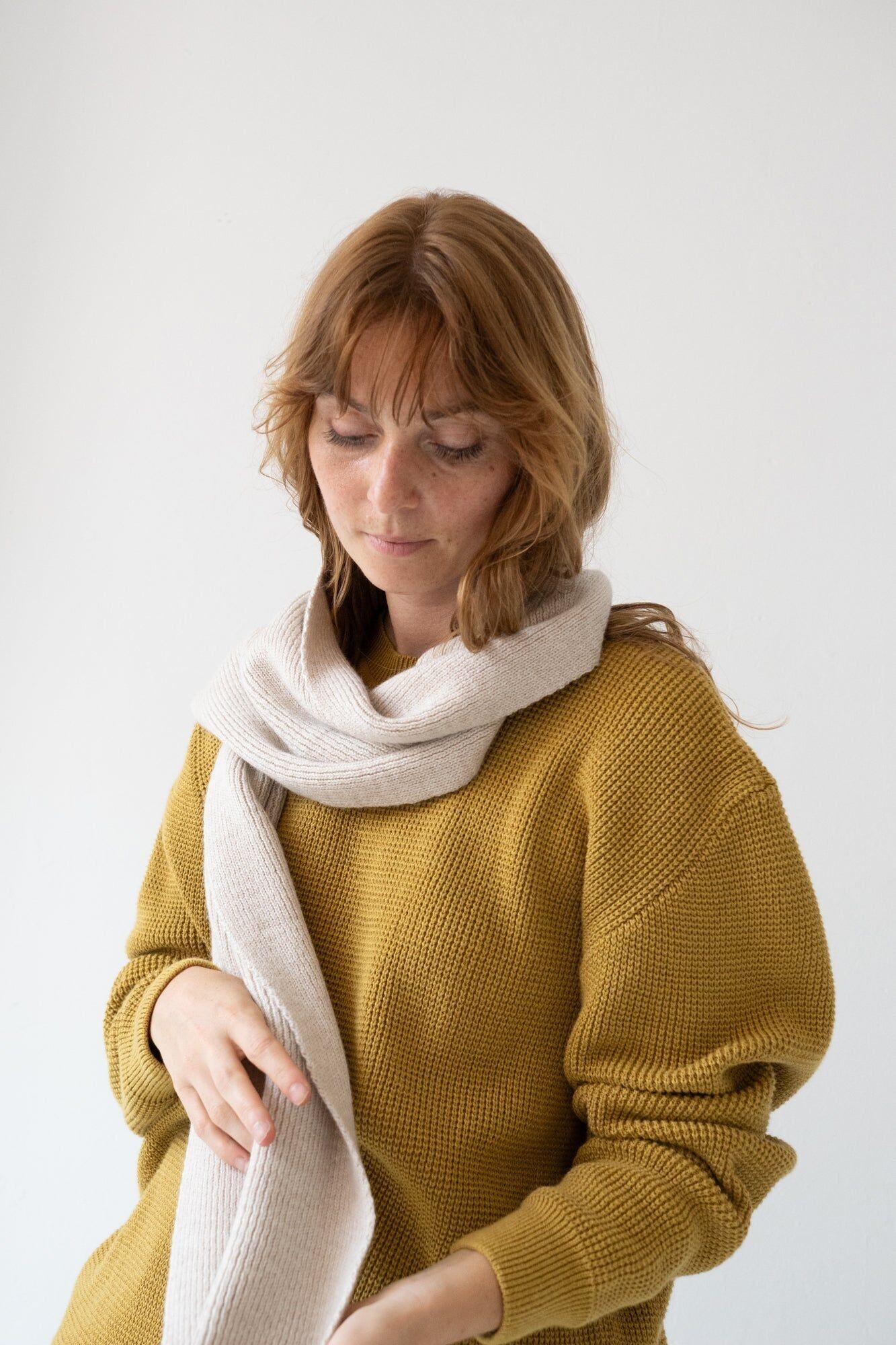 Sciarpa Tayo in lana grossa bianca