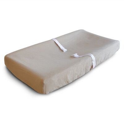 Mushie - Coprimaterasso lavabile - 81x41 cm - Fori per cinture di sicurezza - Colore Tortora Chiaro