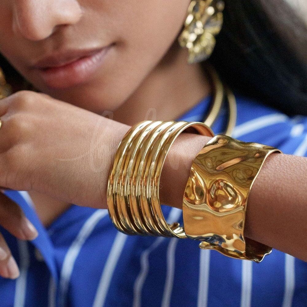 Bracciale Léonia - 5 anelli sovrapposti e ondulati