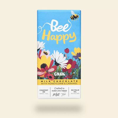 'Bee Happy' - Barre cadeau au miel et au caramel
