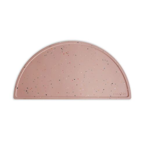 Mushie - Set de Table en Silicone - 100% sans BPA, BPS, PVC, ni phtalates - 45.72 x 22.52 cm - Coloris : Powder Pink Confetti