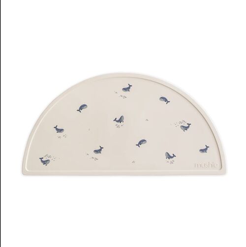Mushie - Set de Table en Silicone - 100% sans BPA, BPS, PVC, ni phtalates - 45.72 x 22.52 cm - Coloris : motif Whales