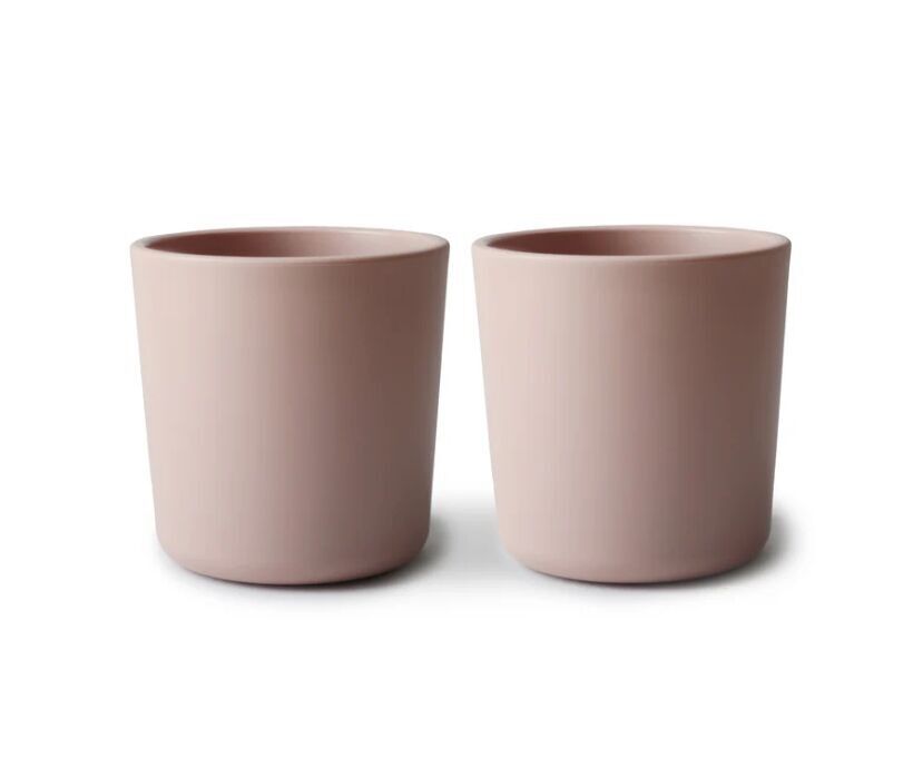 Mushie – Trinkbecher – 7,62 cm hoch – Fassungsvermögen: 225 ml – 2er-Set – 100 % BPA-, BPS-, PVS- und phthalatfreier Polypropylen-Kunststoff – Rouge-Farbe