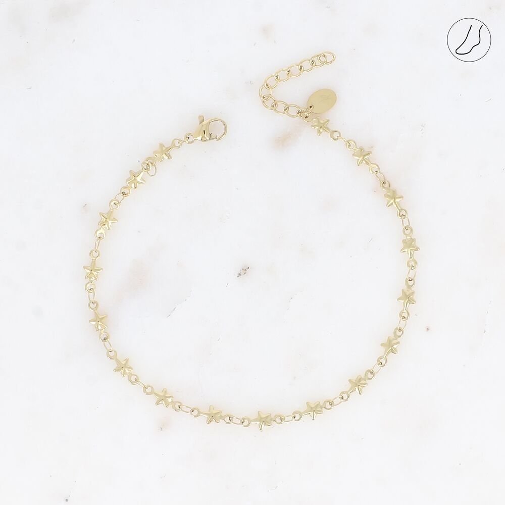 Rosige Knöchelbandage – Sterngeflecht aus Edelstahl