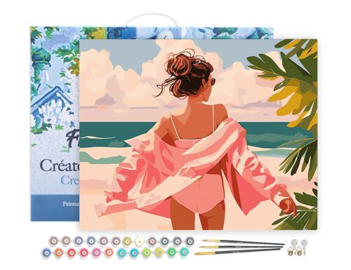 Peinture par Numéro Kit DIY - Profitez de la plage - toile tendue sur châssis